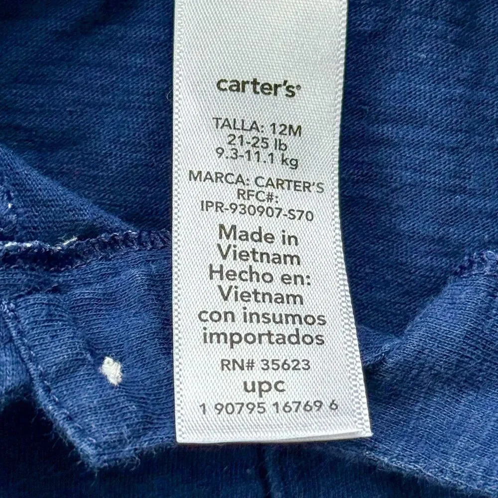 4/$10 - Carter's Navy Blue Cotton Baby Polo Shirt